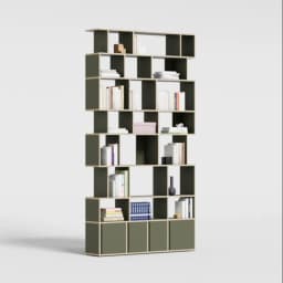 Bookcase in Moss Green with Doors view 2
