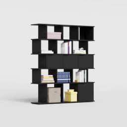 Bookcase in Premium Black with Doors and Drawers view 2