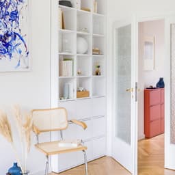 Bookcase in White with Doors view 1
