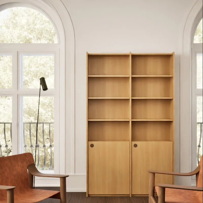Bookcase in Light Wood Effect - White